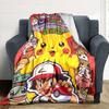 Pikachu Adventure Quest Flannel Blanket Super Soft Warm Cozy Blanket For Sofa Bed Office Travel Allseason Home Decor Gift