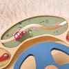 Montessori Busy Board Sensory Toys Wooden Steering Wheel Switch Control Board for Children Travel Activities Games Gifts Toy