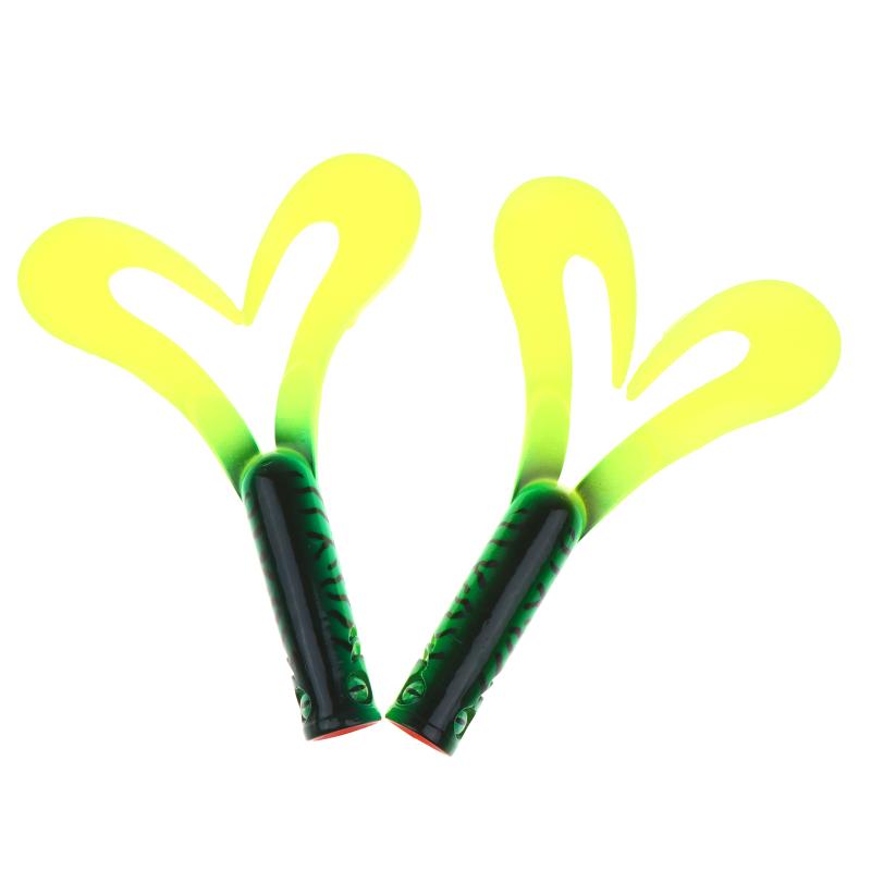 2Pcs/Set 175Mm 36.7G Twin Tail Trailer Silicone Soft Fishing Lure Trailer Worm Bait Soft Lure For Perch Zander Pike Fish
