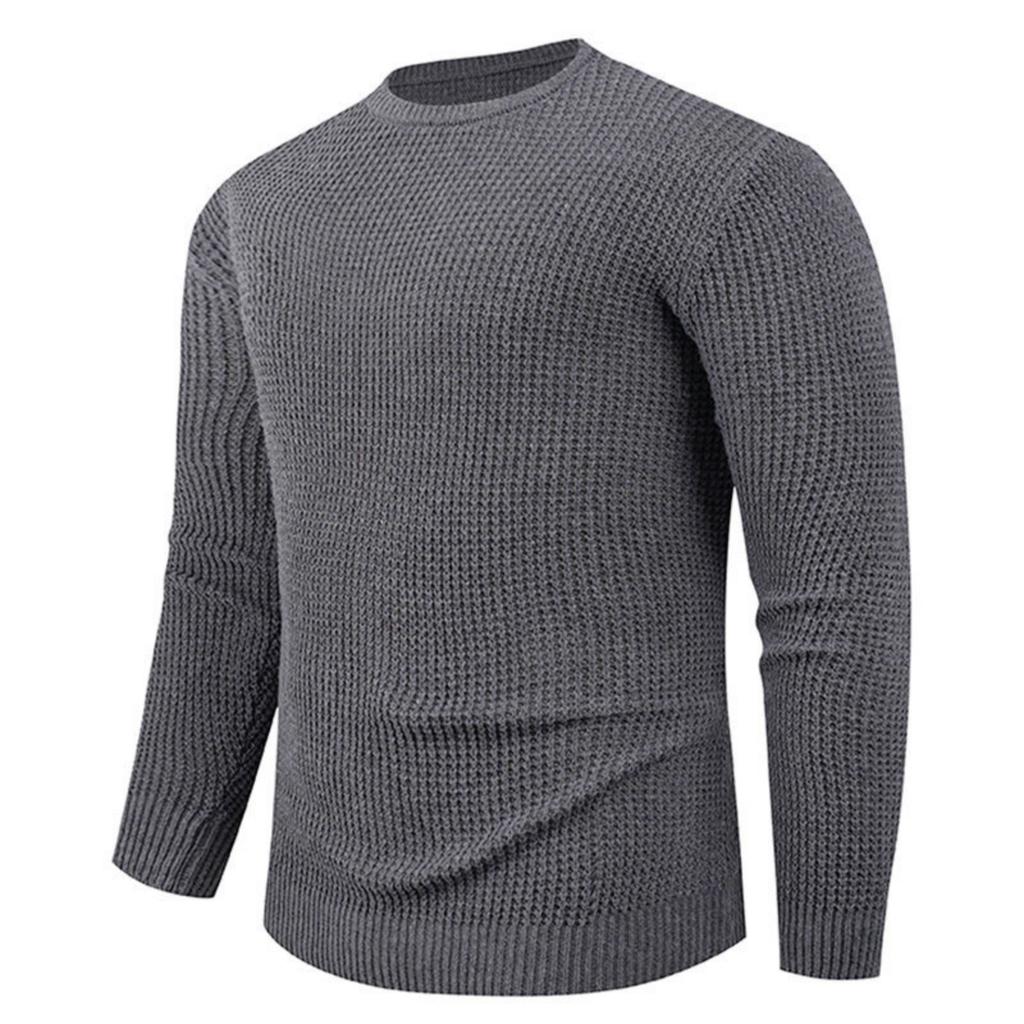 Men's And Women's Casual And Fashionable Knitted Sweaters, Long-sleeved Round-neck Knitted Checkered Top Sweaters
