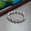Fresh Natural White Crystal Bracelet with Red Agate and Turquoise