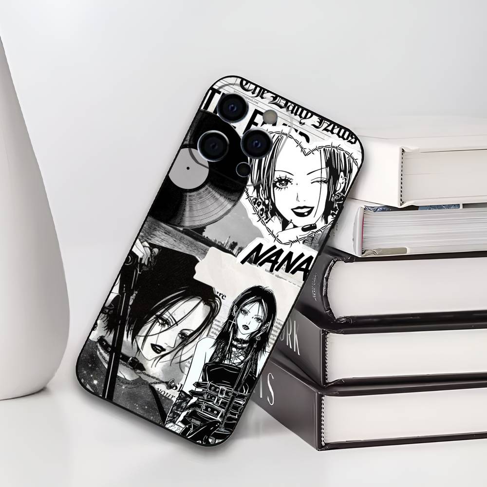 

Аниме N-NANA Чехол для телефона iPhone 17,16,15,14,13,12,11 Plus,Pro Max,XS,Мягкий черный чехол iPhone17PRO