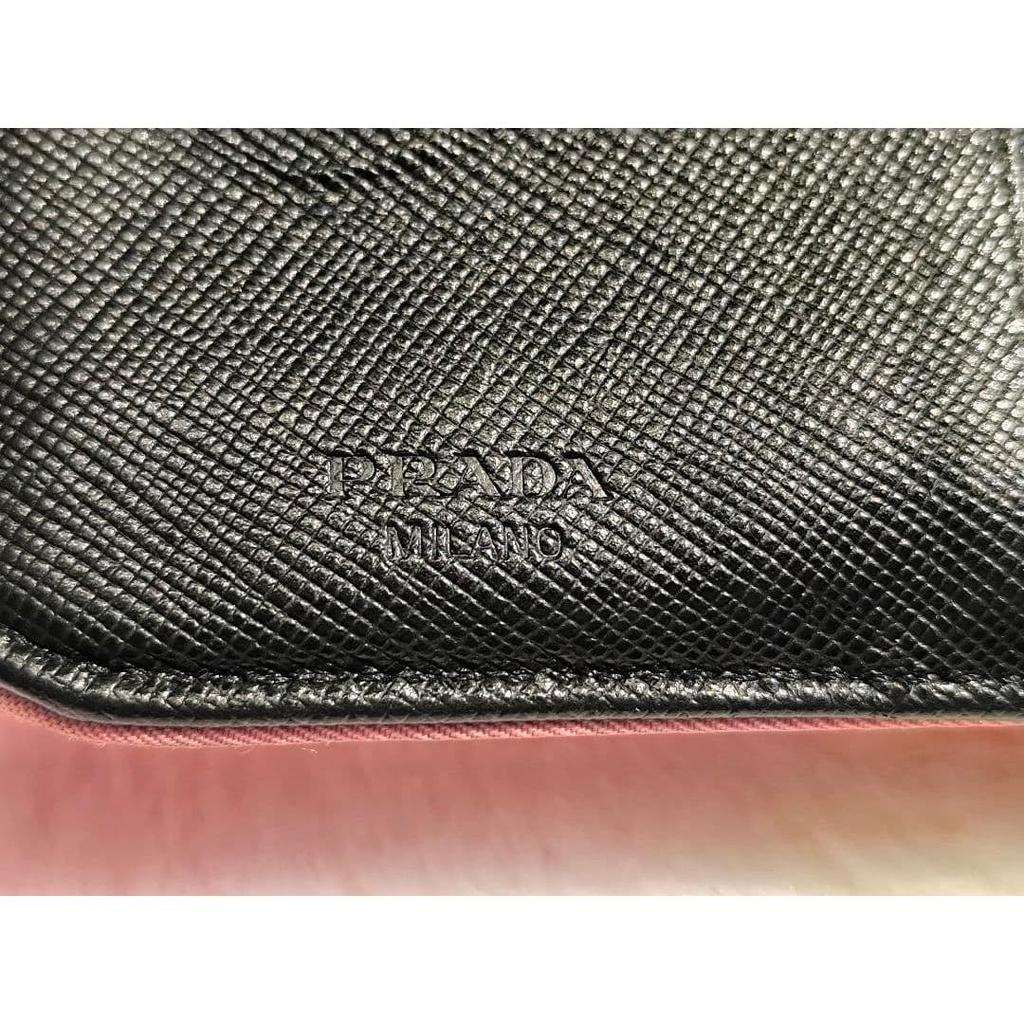 Used PRADA Vintage TESSUTO Nylon Wallet Pink Triangle Logo