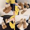 Version peau de vache~ polaire intégrée fourrure laine chaude coton bottes femmes rétro vent bottines nœud antidérapantes bottes de neige