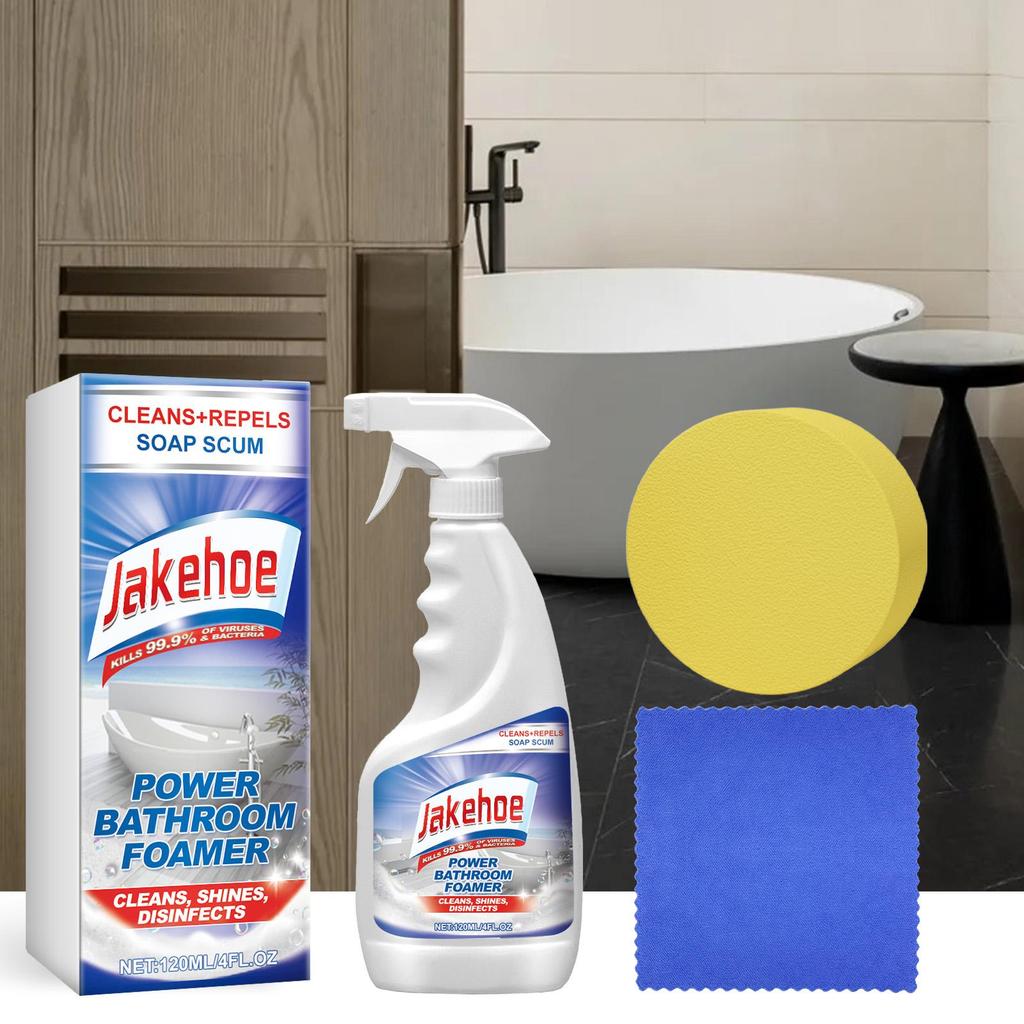 Jakehoe Bathroom Foam Cleaner Toilet Toilet Bathtub Sink Tile Stain Remover Cleaning Spray