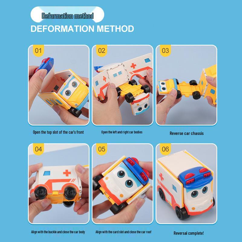Twisty Bus Toy: Double-Sided Reversible Transforming Robot Car Set for Kids