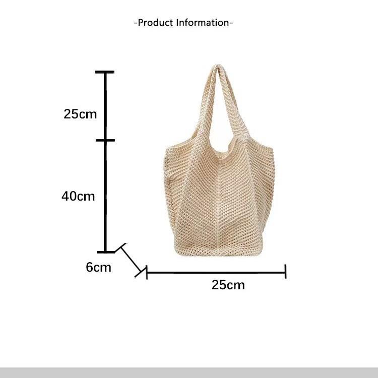 Women's Summer Casual Straw Handbag - Large Capacity, Hand-Woven, Perfect for Beach Vacations & Lazy Days.