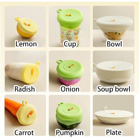 Universal reusable silicone stretch seal cover, food and fruit leftovers preservation cover, high temperature resistant microwave oven heating, soft,
