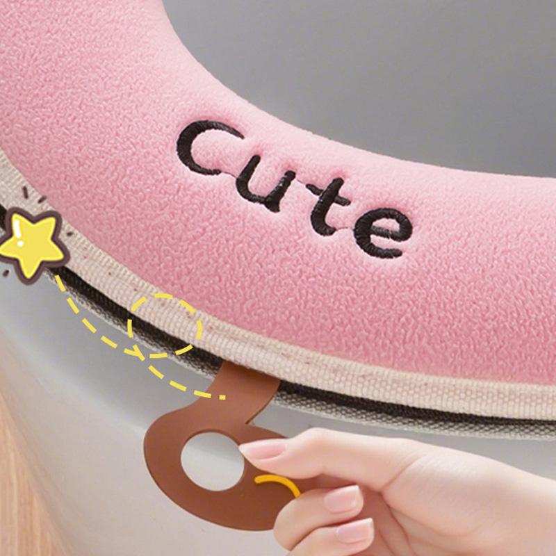 1PC Toilet Universal Seat Waterproof Thickened Soft Cushion Durable Plush Cute Warm Zippered 44cm