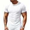 Men Breathable Quick Dry Elastic Solid Sports Fitness Casual Short Sleeve T Shirt