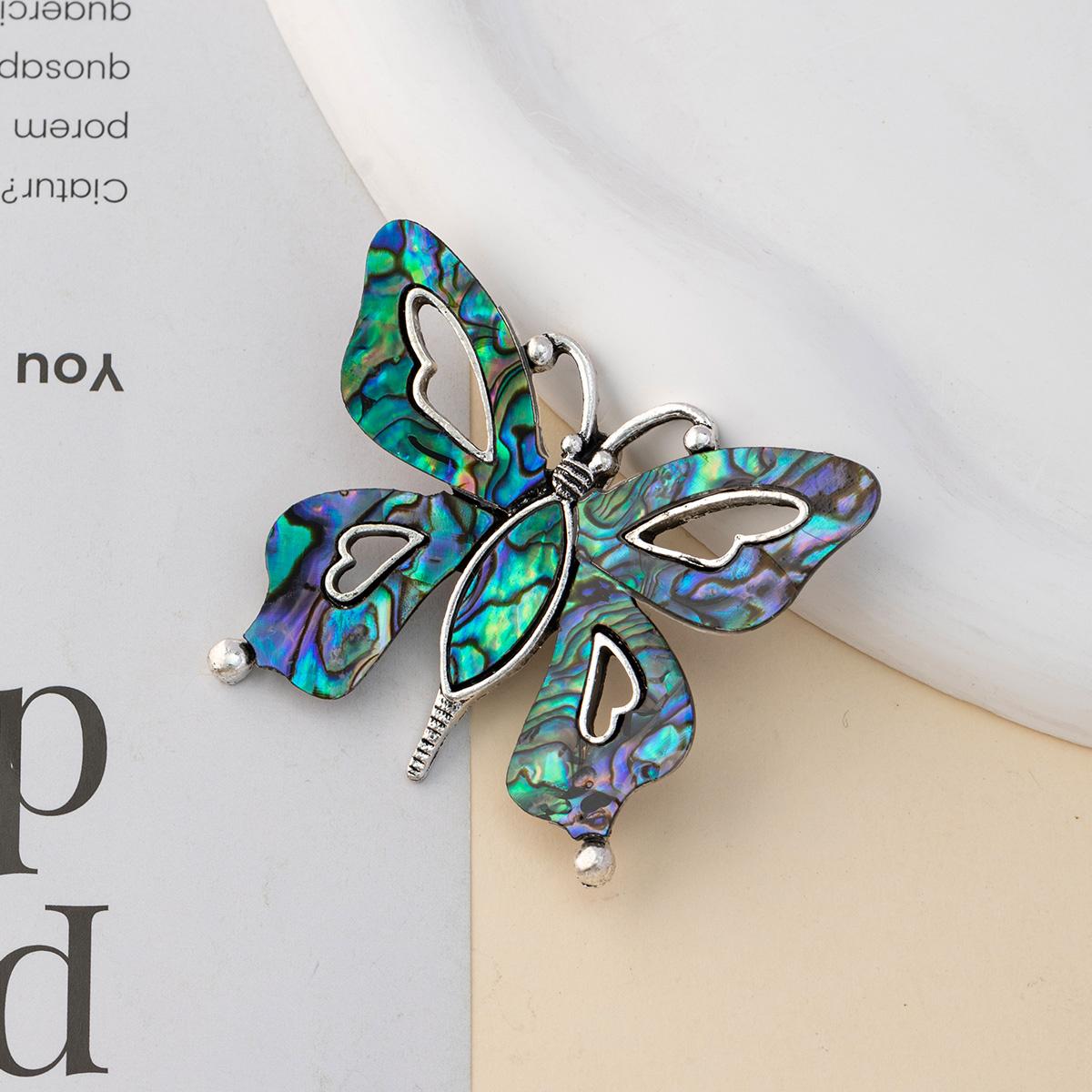 

1 шт. брошь-булавка из натуральной ракушки-ушка, уникальные романтические элегантные броши-бабочки для женщин, ювелирные изделия, подвесные декоративные украшения для одежды, брюк, сумок и многого другого 1Pc/57×32mm