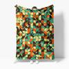 Geometric Pattern Blanket Throw Sofa Bed Cover Retro 60s 70s Vintage Square Design Throw Blanket