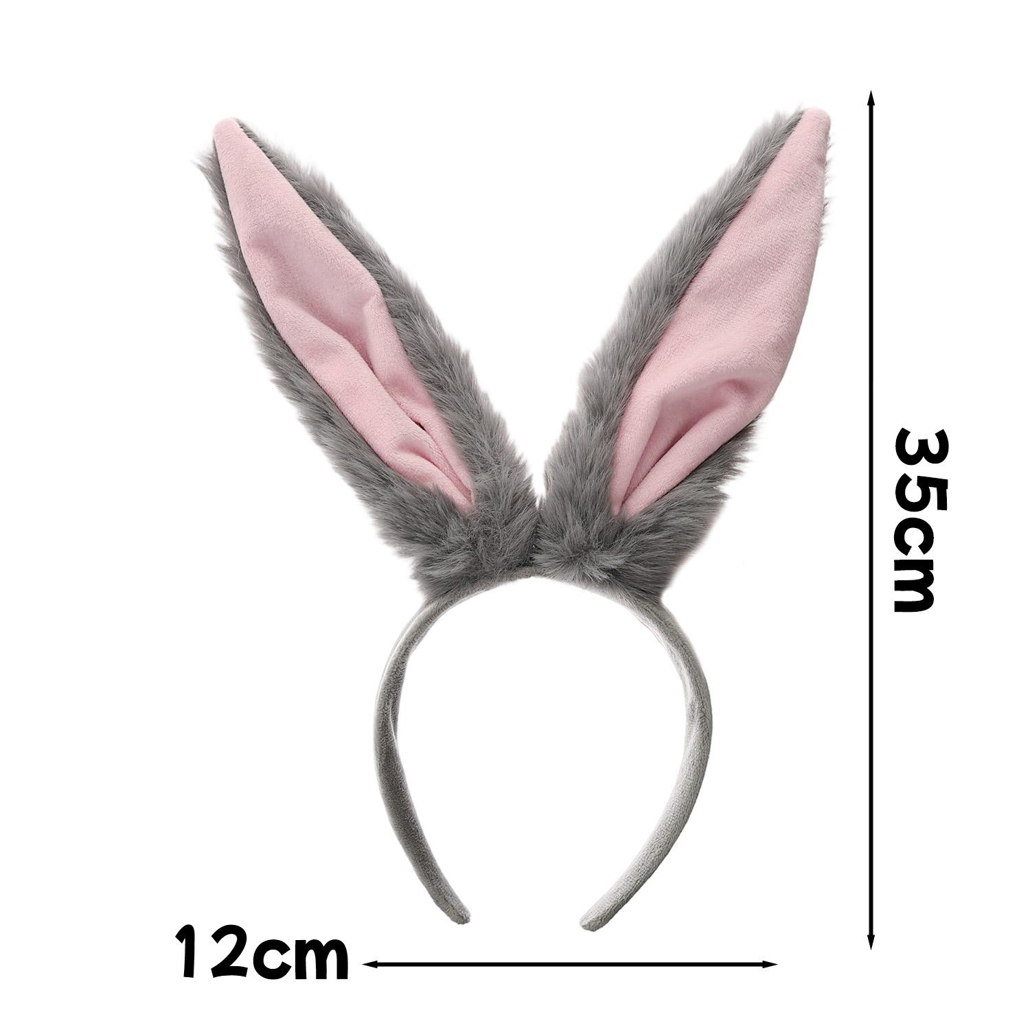 

Kawaii Sweet Plush Rabbit Ears Headbands Cosplay Bunny Girls Photo Prop Party Headwear Cute Bunny Headband Costume Cosplay Gifts сірий