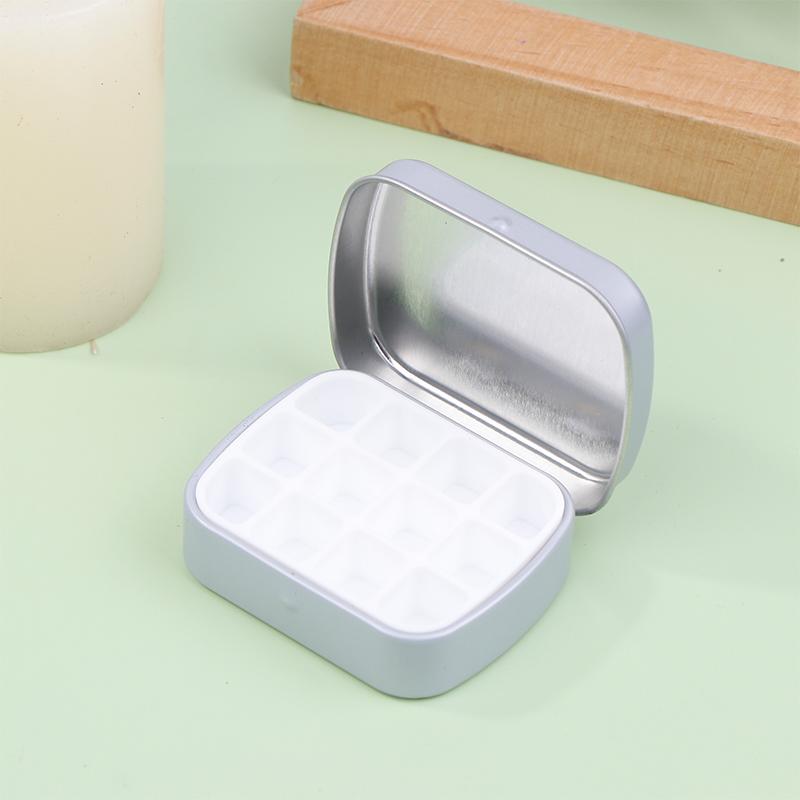 

Портативная пустая жестяная коробка для акварели 12 ячеек мини-палитра для акварельных красок дорожный лоток для рисования художественные принадлежности серый