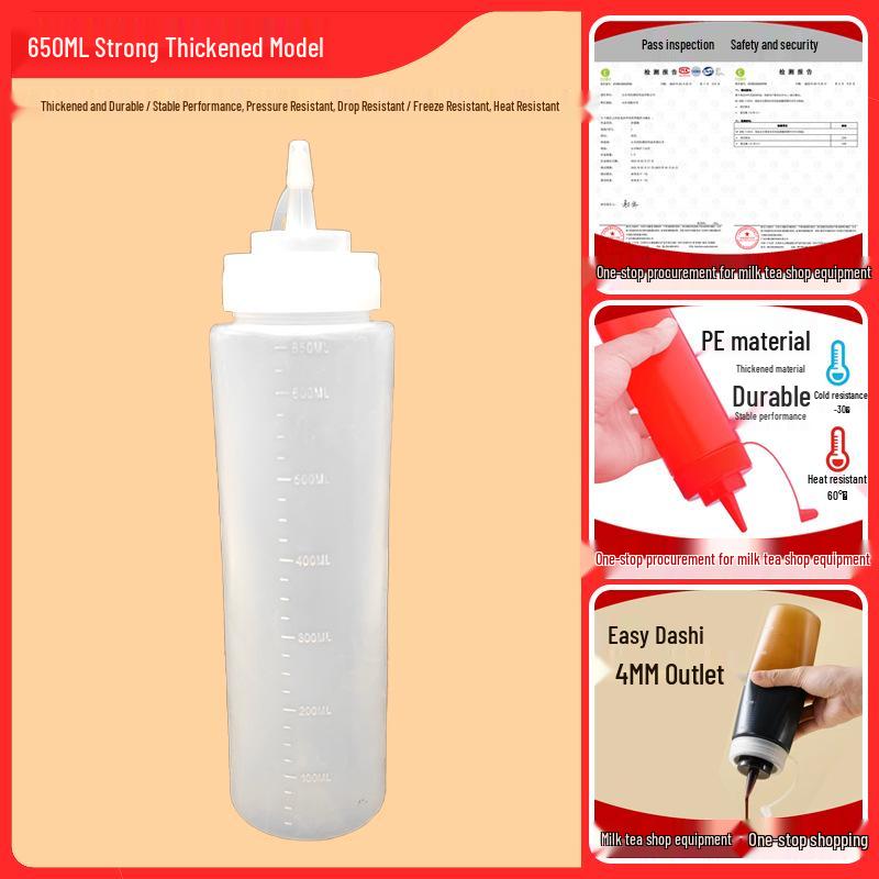 Graduated Squeeze Bottle for Sauces and Dressings - Pointed Tip for Precision