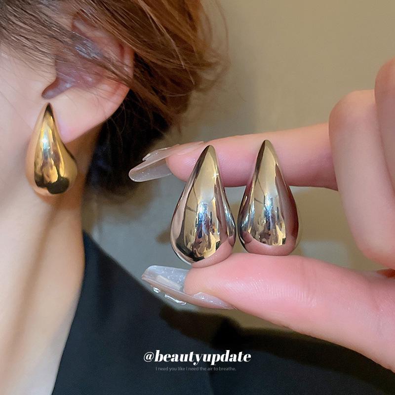 Silver Needle Water Drop Earrings & Necklace Set - Elegant Clavicle Chain Jewelry