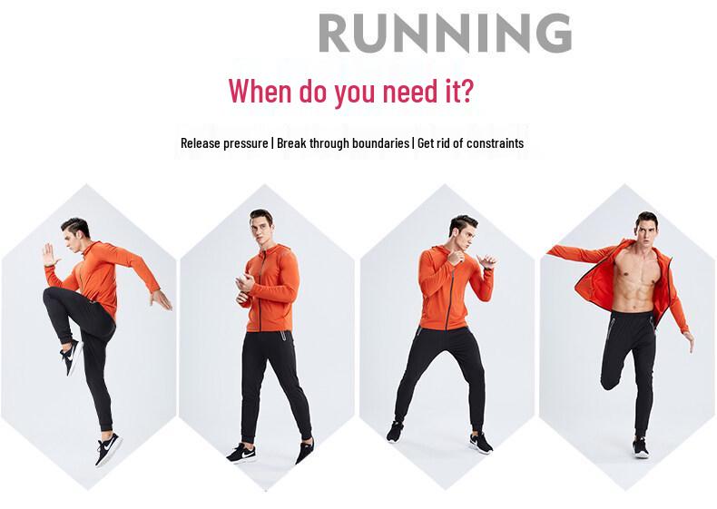 Men's Breathable Basketball Sportswear Set: Sweat-Wicking Autumn Jacket & Tight Long Pants for Running & Fitness