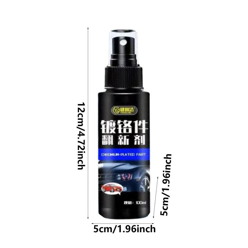 Spray Chrome Polish 100ml Metal Polish Chrome Cleaner Restorer Paint Protection All Purpose Effective Chrome Protectant Restorer