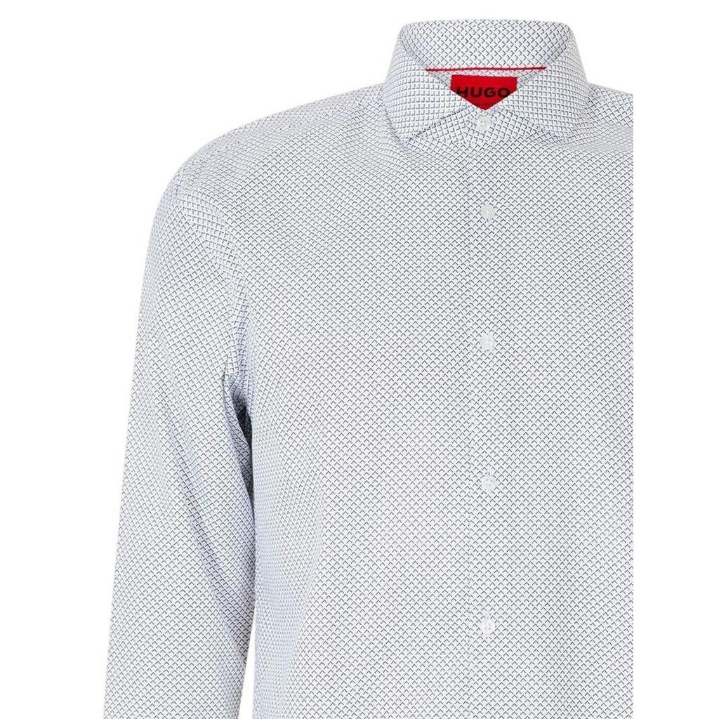 Hugo Mens Microprint Oxford Long-Sleeved Formal Shirt
