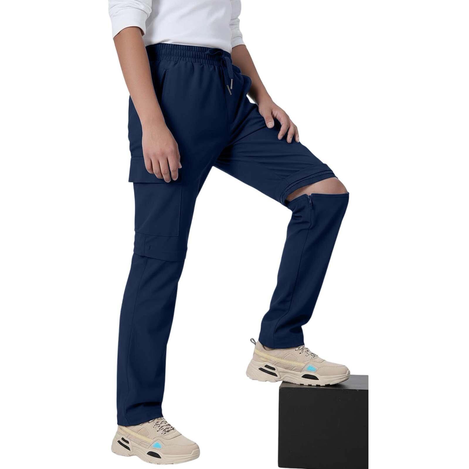 

Мужские трансформируемые походные брюки Легкие Водоотталкивающие Быстросохнущие Отстегивающиеся Брюки карго для активного отдыха Рыбалки L тёмно-синий