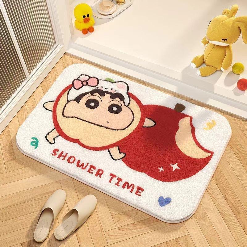 Cartoon Cute Cashmere Floor Mat Toilet Entrance Door Water Absorption Anti Slip Wear Resistant Carpet Household Bathroom Soft Foot Mat