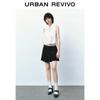 Women's Sleeveless Cotton Lapel Blouse