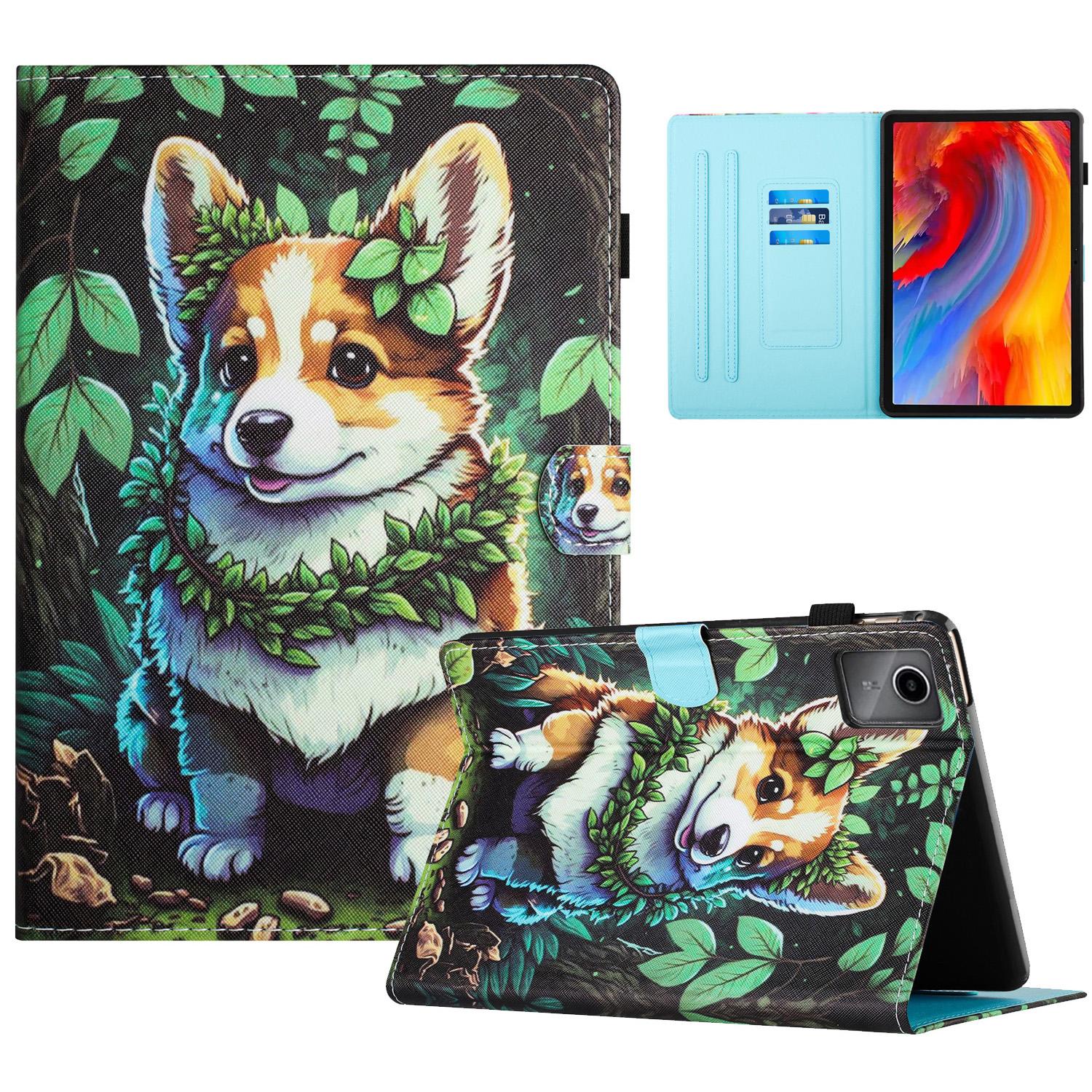 

For Lenovo Tab M11/Xiaoxin Pad 11 2024 Case Pattern Printing PU Leather Stand Tablet Cover Corgi