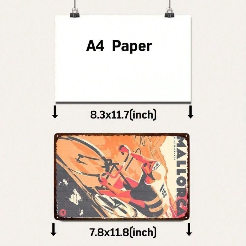 1 pc Retro Metal Wall Art Decor, Vintage Tin Sign for Office Living Room, 8x12 inches