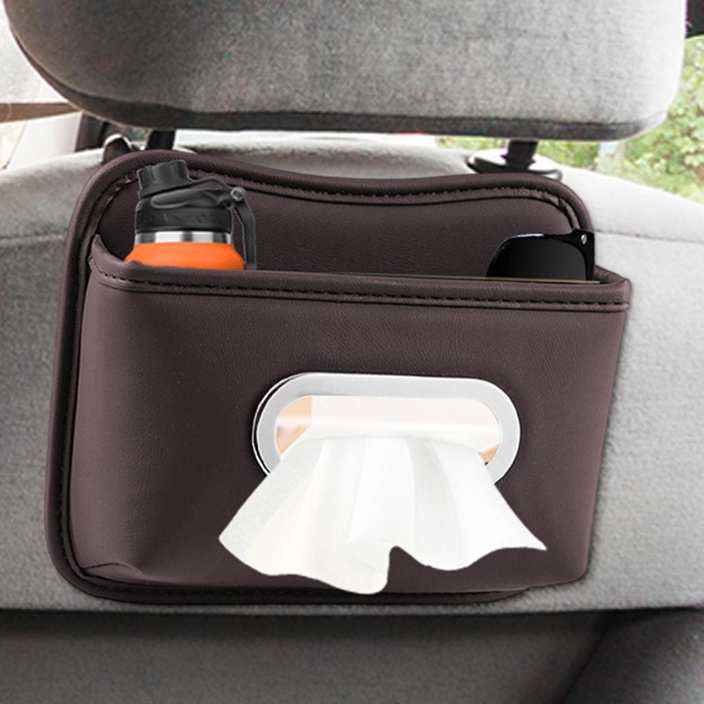 Tissue Box For Car Leather Adhesive Organizer Napkin Holder For Car For Seat Back Armrest Console Sun Visor SUV Truck Home