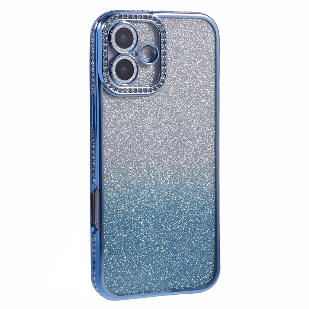 Für iPhone 16 Vollschutzhülle mit Kameraobjektivschutz Strassverziert Klare Hülle