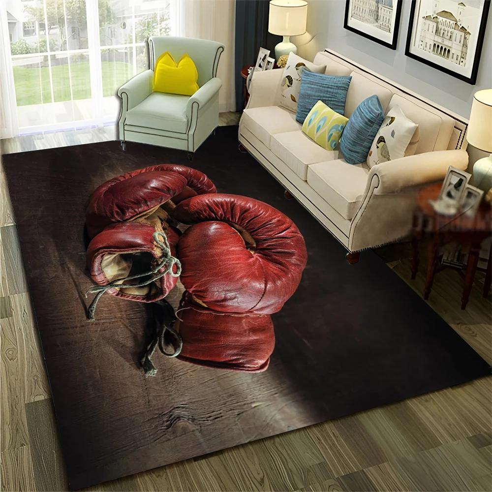 HD Boxer Fight HD Boxing Gloves 3D Carpet Rug for Home Living Room Bedroom Sofa Doormat Decor,Child Area Rug Non-slip Floor Mat