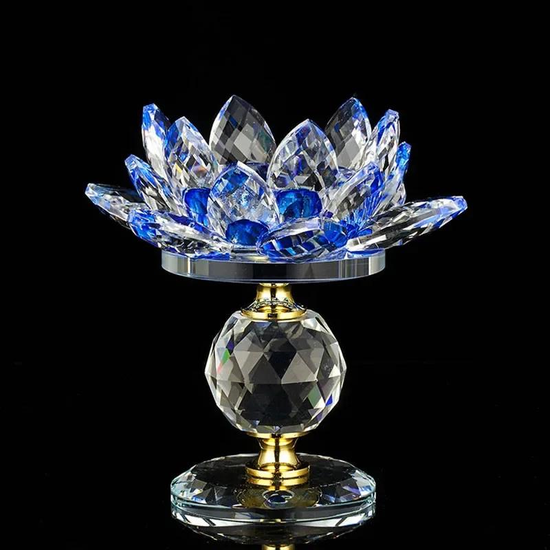 Household Colorful Crystal Lotus Candlestick, Butter Lamp Holder, Buddha Offering Lamp, Interior Decoration, Buddha Hall, Prayer
