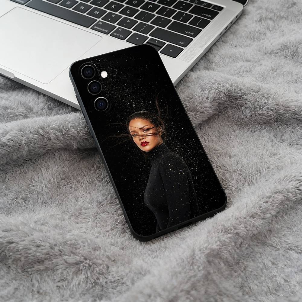R-Rihanna-pop diva Black Soft Silicone Phone Case for Samsung Galaxy A73, A71, A72, A70, A53, A52, A51