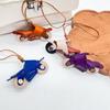 Motorcycle Bag Pendant Faux Leather Mini Motorcycle Backpack Charm Handmade Decorative Keychain Charm Gift