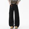 New American retro multi-pocket denim overalls men's trend loose straight