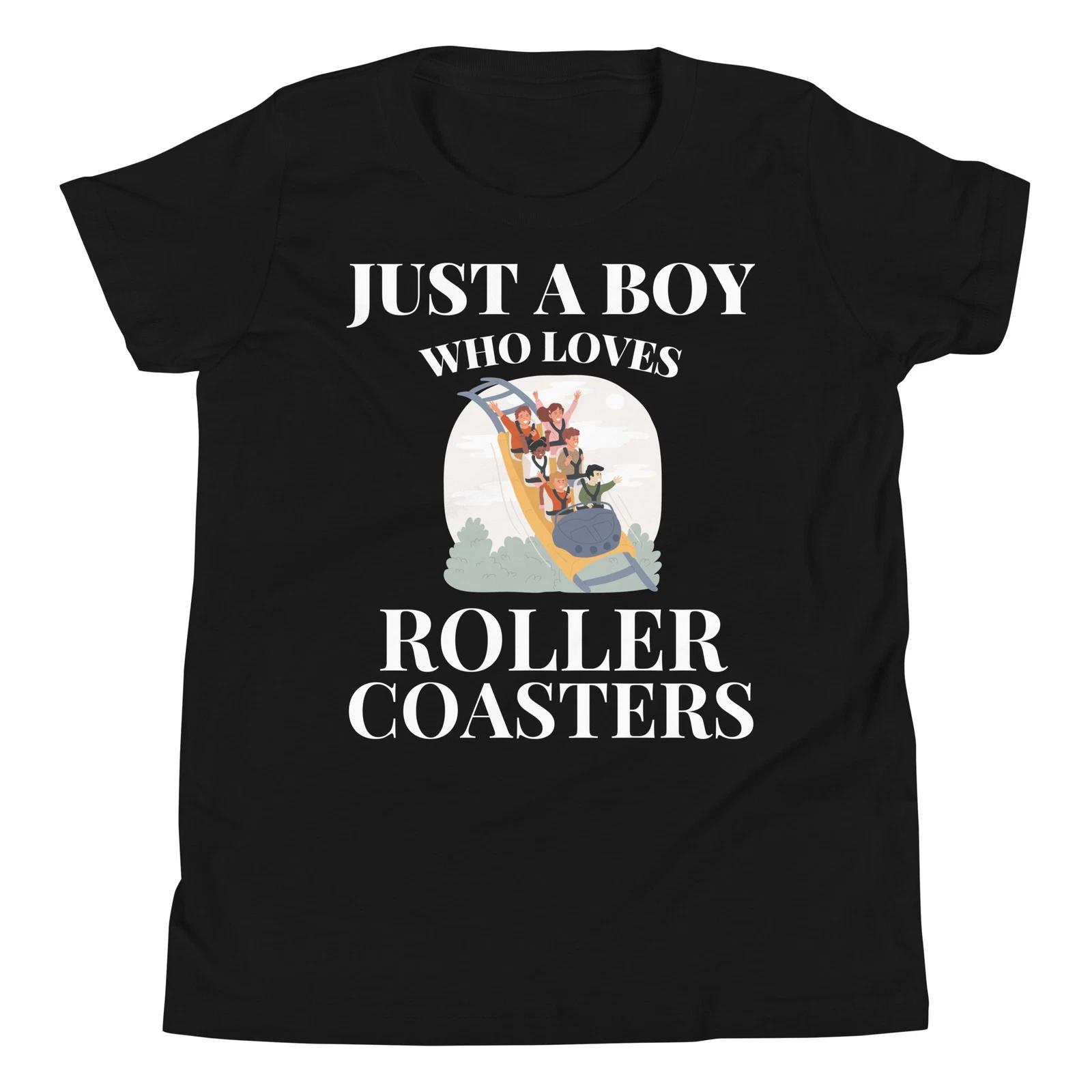 

Just a Boy Who Loves Roller Coasters Amusement Park Youth T-Shirt 120