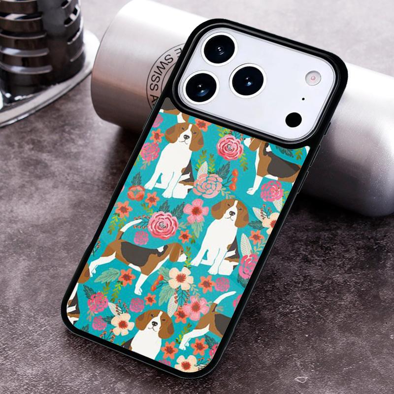 Beagle Floral Dog Phone Case For iPhone 17 16 15 14 13 12 11 Pro Max Plus 17Air Soft Silicone Cover