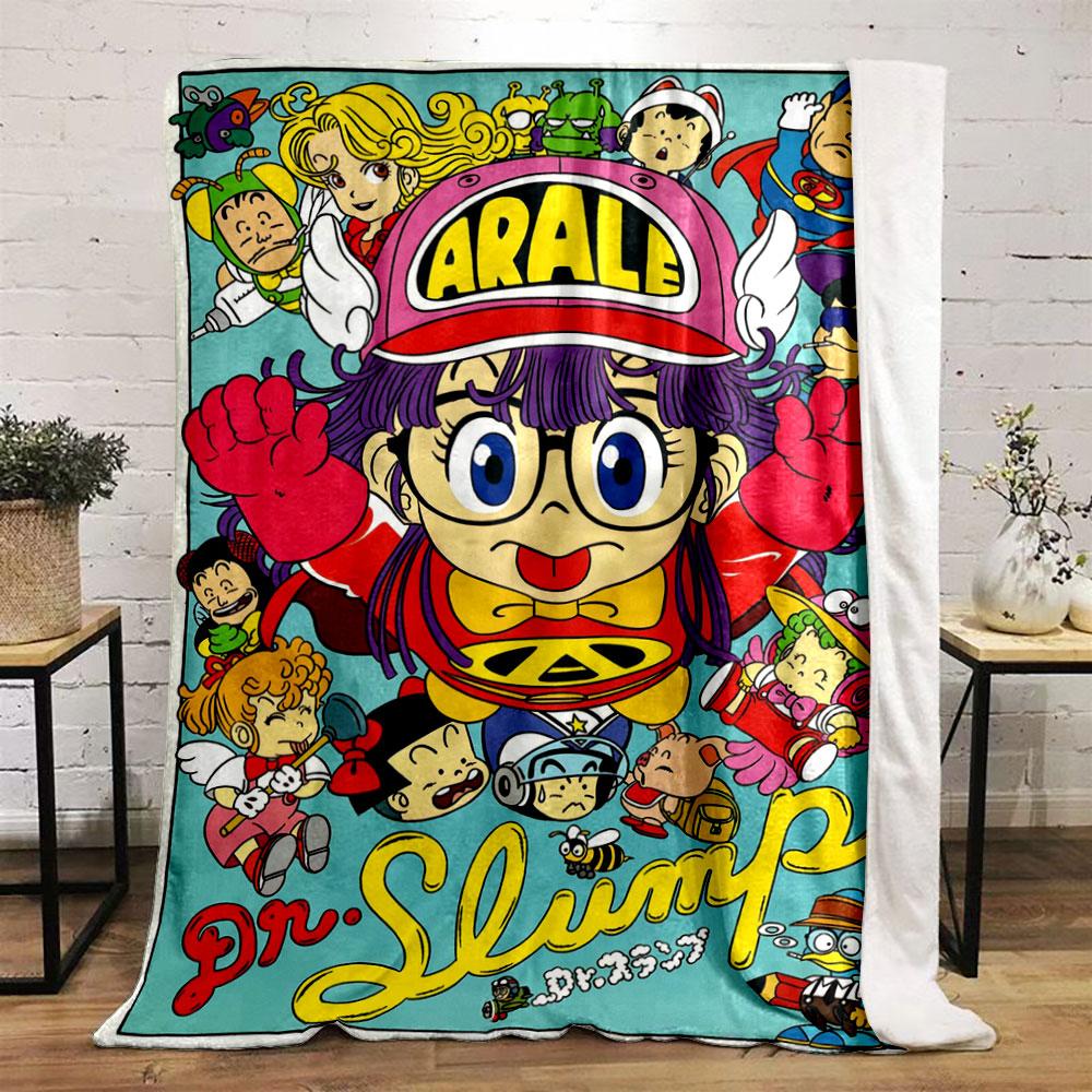 Bright cartoon characters surround "ARALE" text with playful energy. for all seasons blanket lunch break throw gift