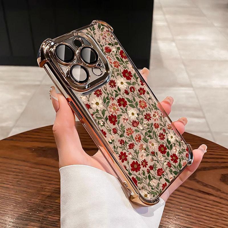 Flower Plating Clear Case For Huawei Honor X5C X7D X9D 400 Pro Magic 7 Lite X8C X8B X8 X8A X7A X6C X9B X5B X6A X9A Airbag Cover