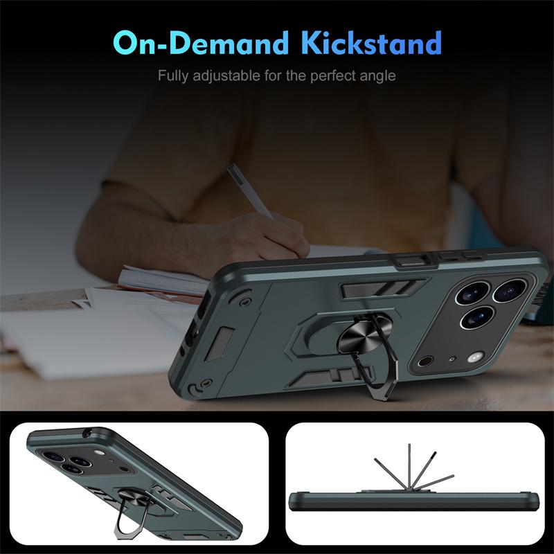 Armor Shockproof Cover Capa Phonecase For iPhone 17 Air 16 15 14 Plus 13 12 17 Pro Case Magnet Ring Stand Holder Funda Coque
