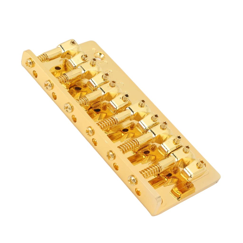 Bass Bridge Zinc Alloy Fixed Type 6 String Electric Bass Bridge Replacement for Practice Gold