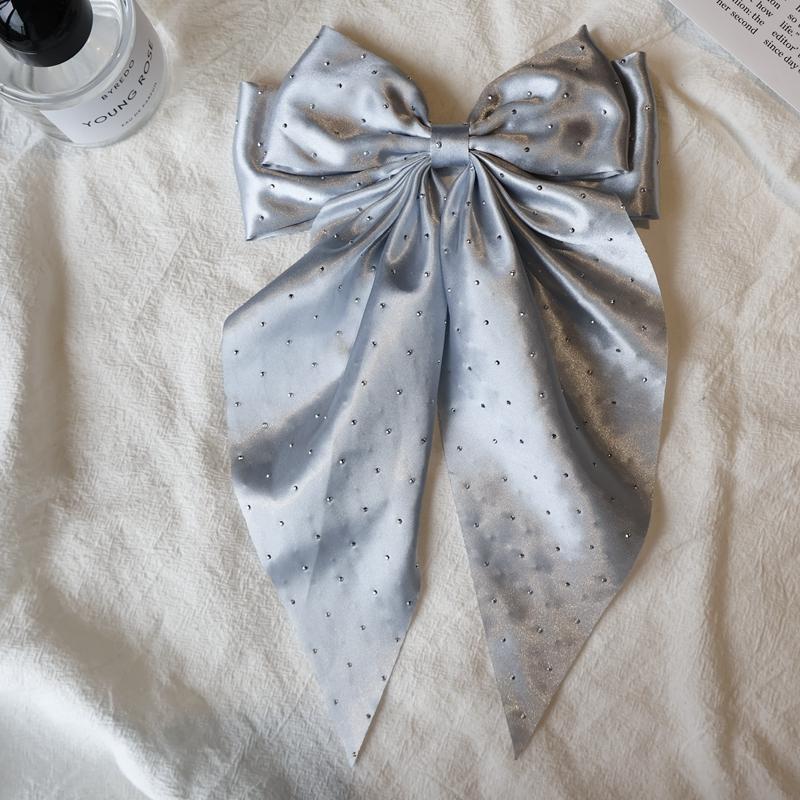 Woman Girls New Bowknot Streamer Hairpin Chiffon Ribbon Barrette Bow Back Head Spring Clip Headwear Fashion Hair Accessories