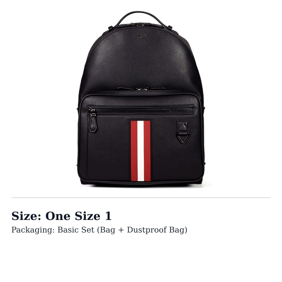 BALLY Cow Leather Backpack Large Men`s