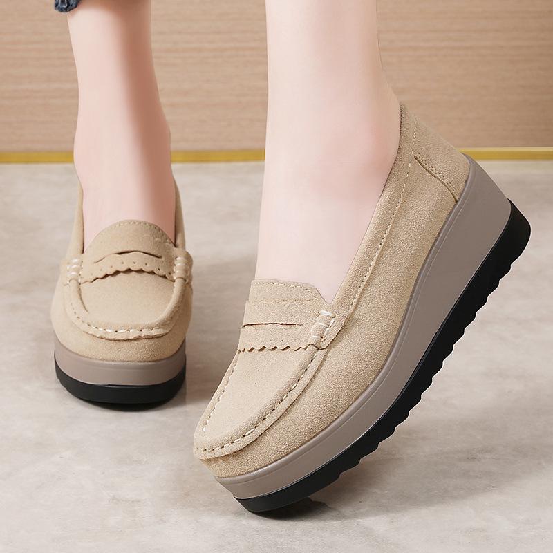 Sapatos Slip-On Femininos Tamanho Grande 35-43, Sola Grossa, Antiderrapante, Versátil, Sapatos da Moda Mamãe