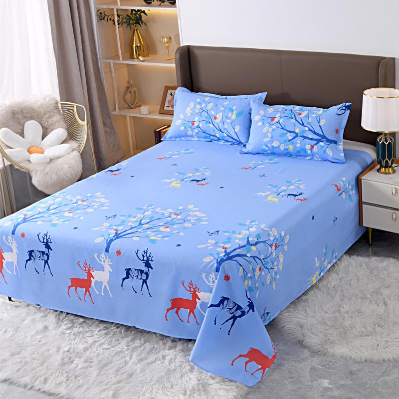 Double Person Cotton Bed Sheet for Summer - Skin-friendly, Student Dormitory Bedding