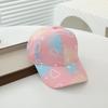 Summer Kids Baseball Cap Fashion Tie-dye Print Snapback Hat For Children Girls Outdoor Streetwear Adjustable Duck Tongue Cap