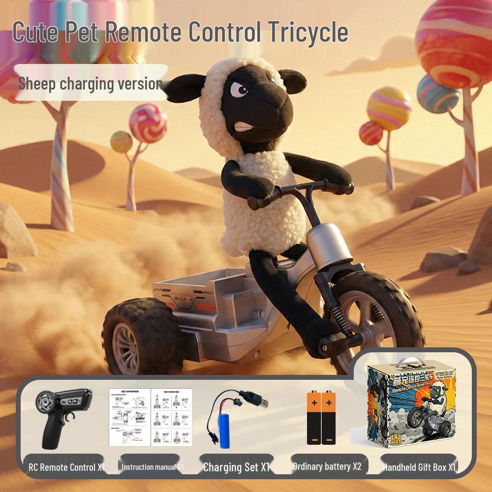 Dark Horse Remote Control Electric Three-Wheeled Stunt Motorcycle Toy for Kids Standard Single Battery