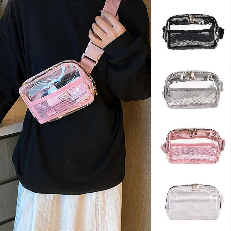 Fashion Bag Mini Square Cellphone Bags Trendy Bag Shoulder Bags Girl Women Crossbody Bag Transparent Casual Travel Bag  White
