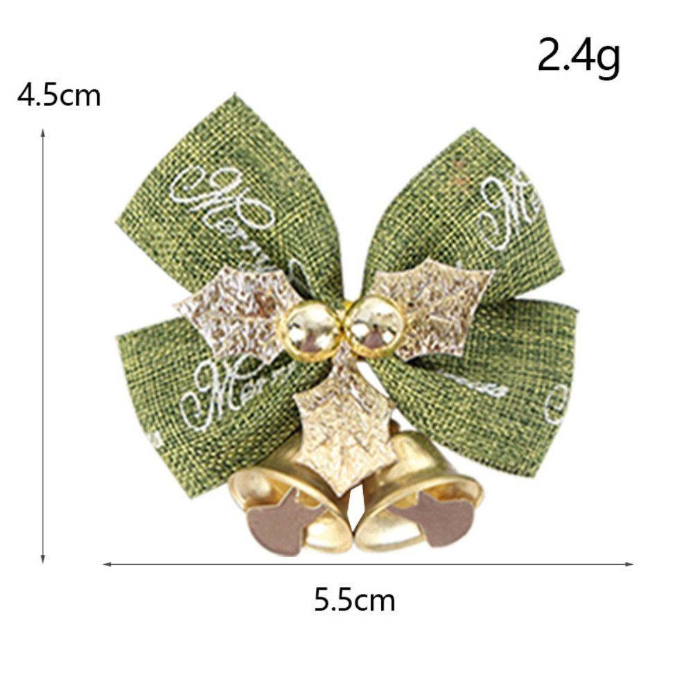Mini Christmas Bow Bell Christmas Tree Reusable Christmas Decorations durable Wear-resistant Bowknot Ornament Present Bow Garden