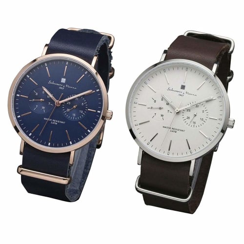 

Salvatore Marra Men s and Women s Leather Watches, SM15117-PGNVPGSM15117-SSWHSV